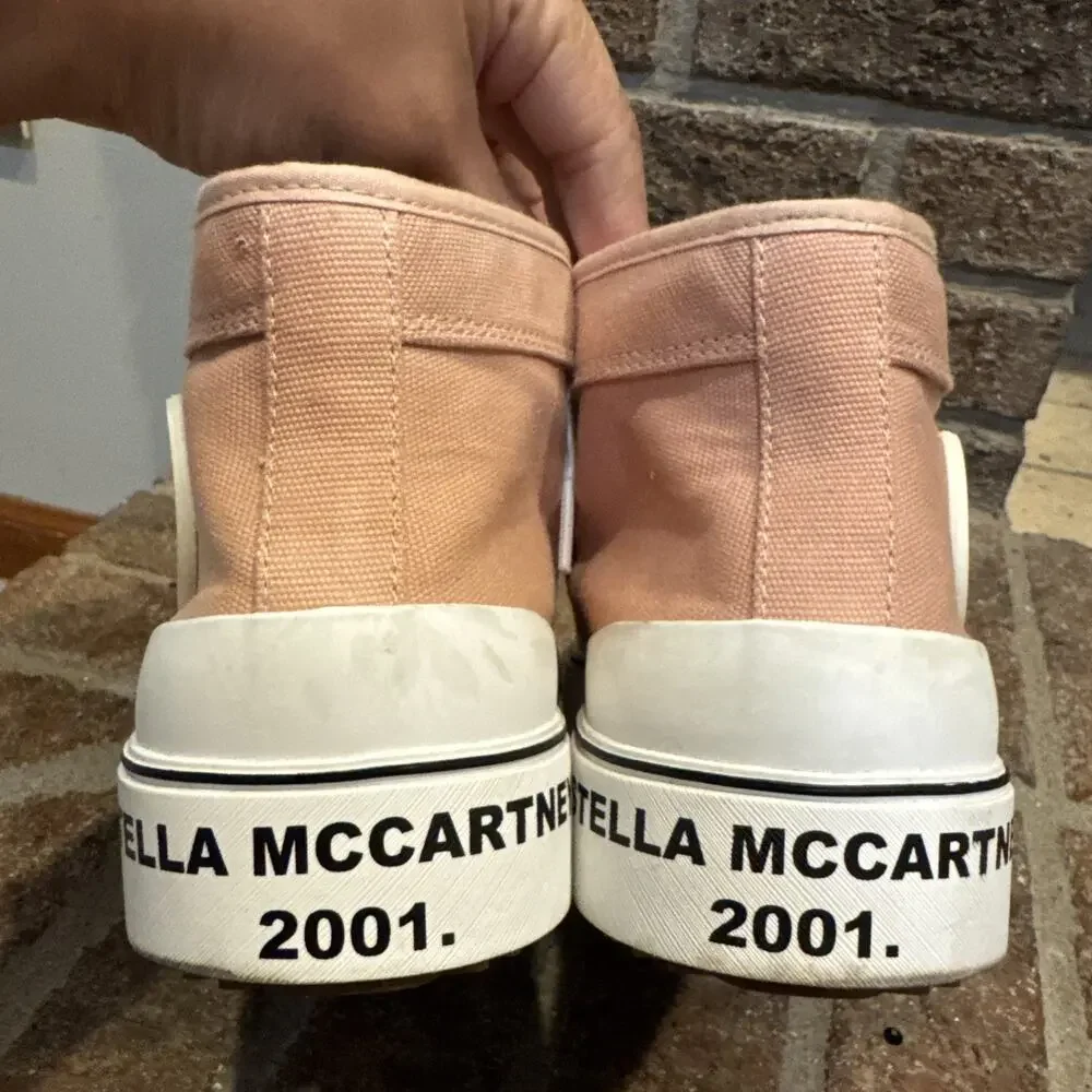 Stella McCartney Futeni/Funchi Blush Canvas High Top shoes Sz 8 blush pink #0047